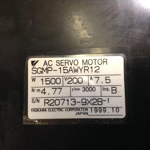 Used YASKAWA AC Servo Motor SGMP-15AWYR12 #73576