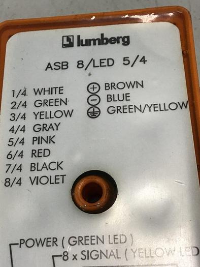 Used LUMBERG Distribution Sensor Box ASB8/LED5/4 #139575
