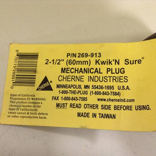 Used CHERNE INDUSTRIES Mechanical Plug 269-913 #82359