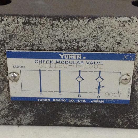 Used YUKEN Check Modular Valve SD1150-0-1001 #80203
