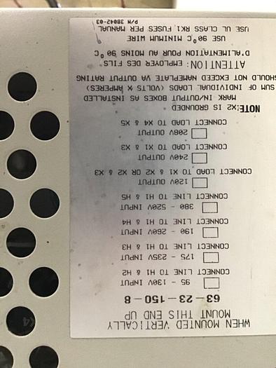 Used SOLA ELECTRIC Mini / Micro Computer Regulator 63-23-150-8 #140614