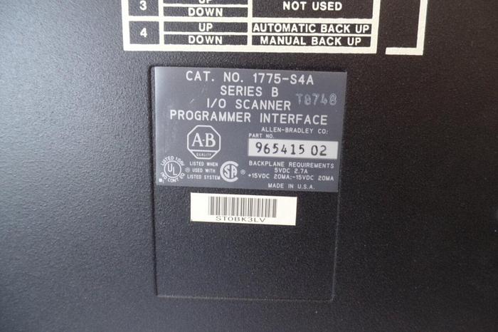 ALLEN BRADLEY I/O Scanner Interface 1775-S4A SER B Used