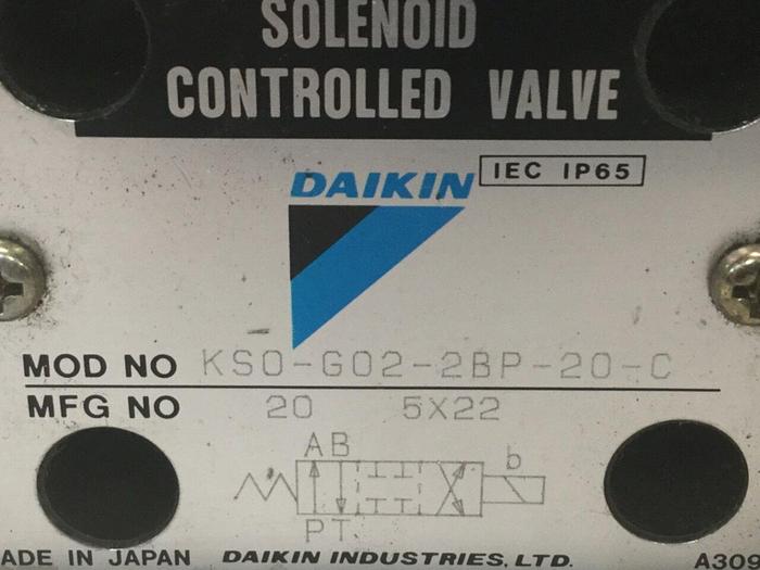 Used DAIKIN Solenoid Valve KS0-G02-2BP-20-C #105246