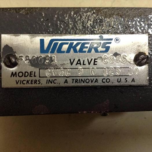 Used VICKERS Relief Valve CVGC 3 W 125 10 #89197