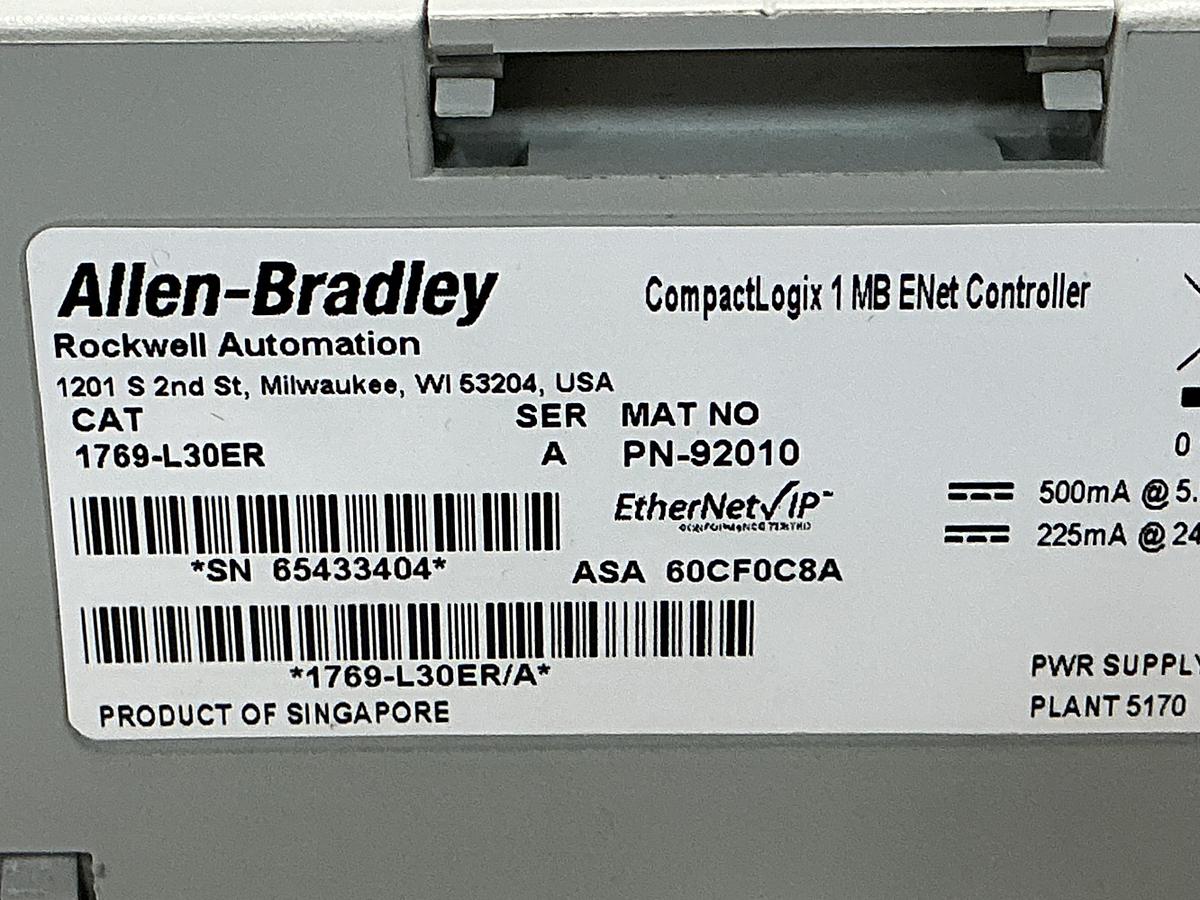 Used ALLEN BRADLEY 1769-L30ER