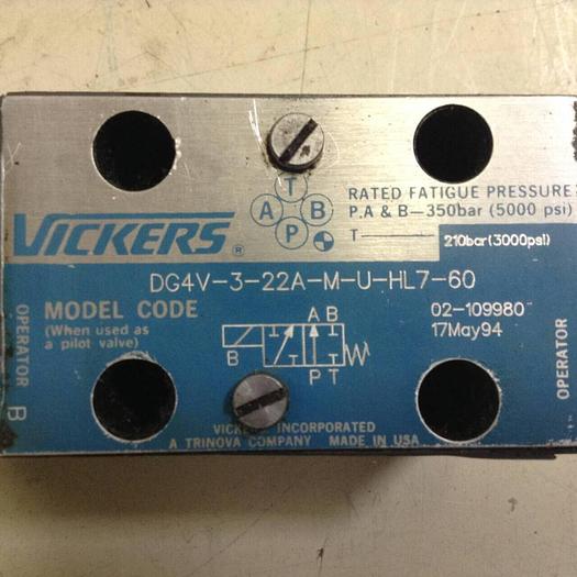 Used VICKERS Directional Hydraulic Valve DG4V322AMUHL760 Used