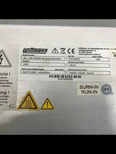 Used WITTMANN Servo Drive EU-186 W-DRIVE 20A/30A/40A #134451