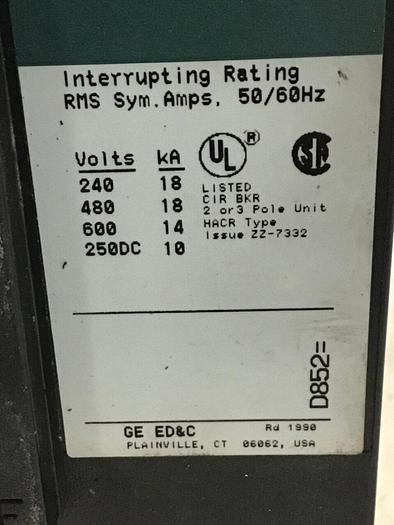 Used GE TED136050 Breaker & Disconnect 50 AMP USED #143609