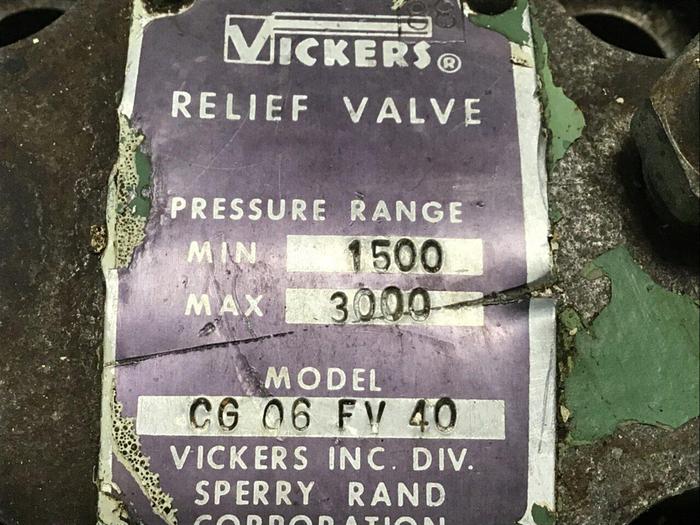 Used VICKERS Relief Valve CG 06 FV 40 #115365
