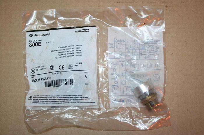 ALLEN BRADLEY Flush Push Button 800EM-F32LX10 GREEN #19331