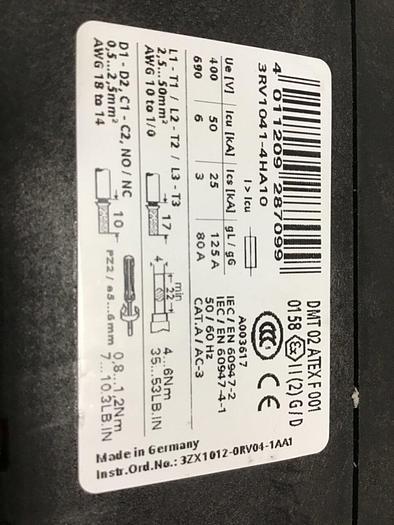 Used SIEMENS Contactor 3RV1041-4HA10 #138553
