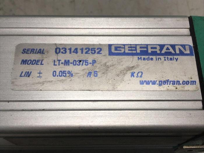 Used GEFRAN Linear Transducer LT-M-0375-P #140594