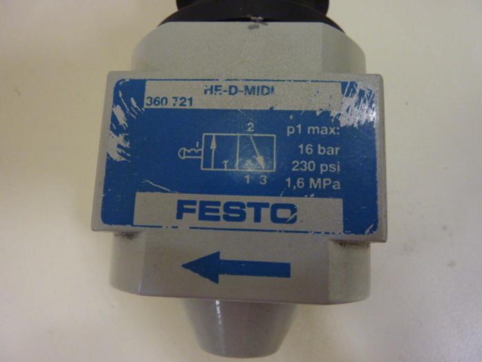 Used FESTO Manual On-Off / Soft Start Valve HE-D-MIDI #54668