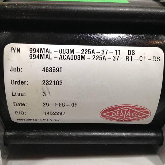 Used DESTACO Pneumatic Hold Clamp 994MAL-003M-225A-37-11-DS #90080