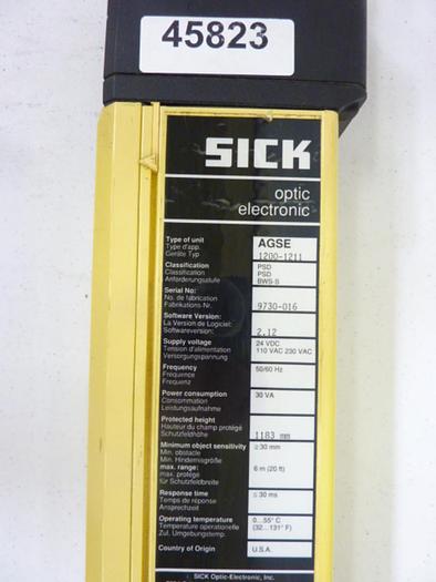 Used SICK OPTIC ELECTRONIC Light Curtain Receiver AGSE 1200-1211 USED