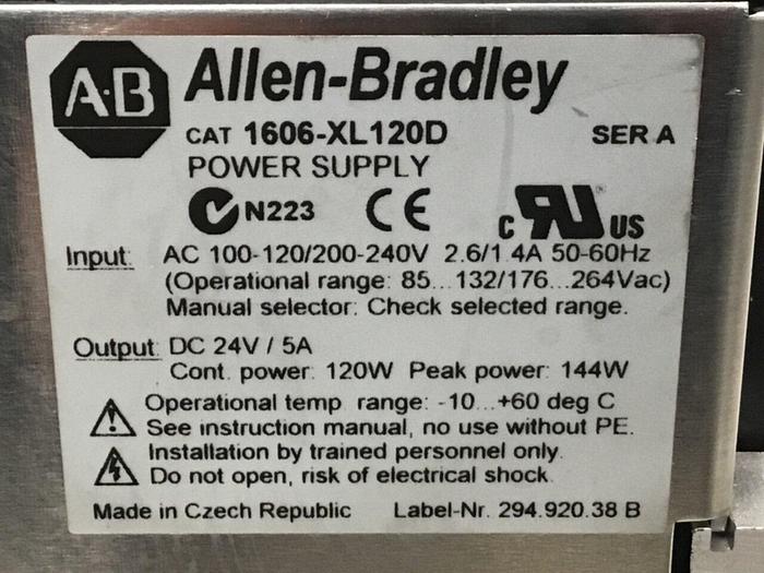 Used ALLEN BRADLEY Power Supply 1606-XL120D SER A #129835