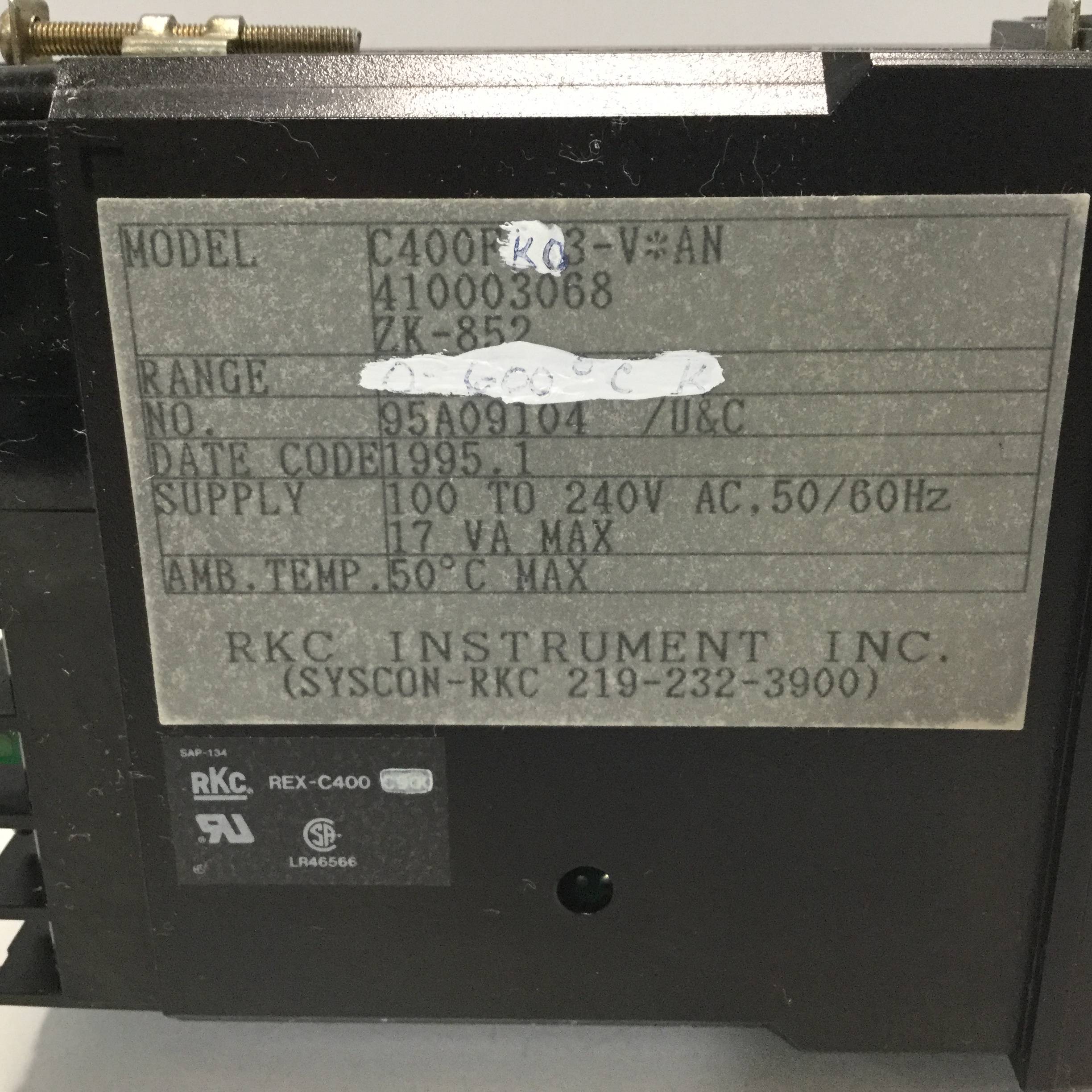 Used RKC Temperature Control REX-C400FK03VAN USED