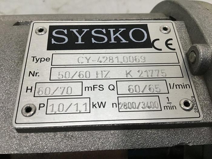 Used SYSKO CORPORATION Pump & 3 PH Motor CY-4281.0069 #125316