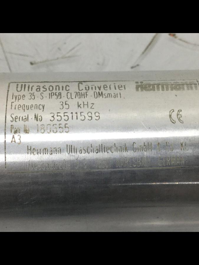 Used HERRMANN Ultrasonic Converter 35-S-IP50-CL70HF #115296