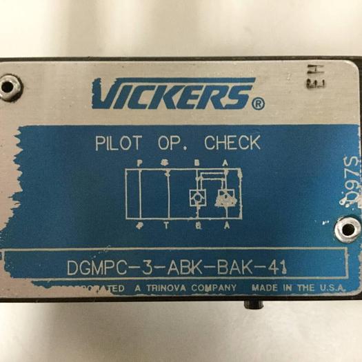 Used VICKERS Pilot Operated Check Valve DGMPC3ABKBAK41 #90342