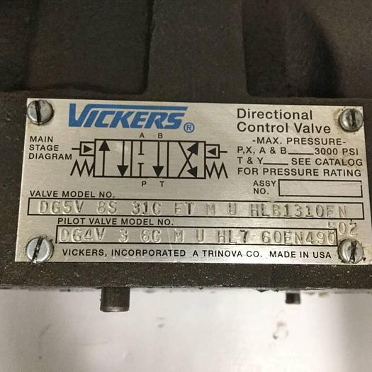 Used VICKERS Directional Control Valve DG5V-8-S-31C-E-T-M-U-HL-B13-10-EN502 #90472