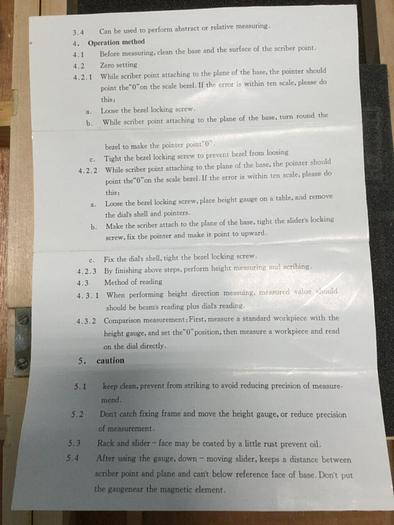 Used GENERIC Dial Height Gauge G203146 #107470