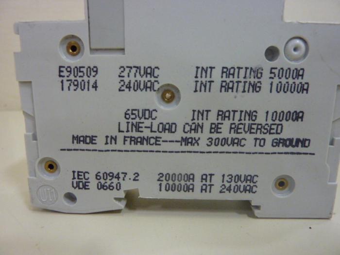 Used MERLIN GERIN 6 Amp Circuit Breaker C60N-6 #46882