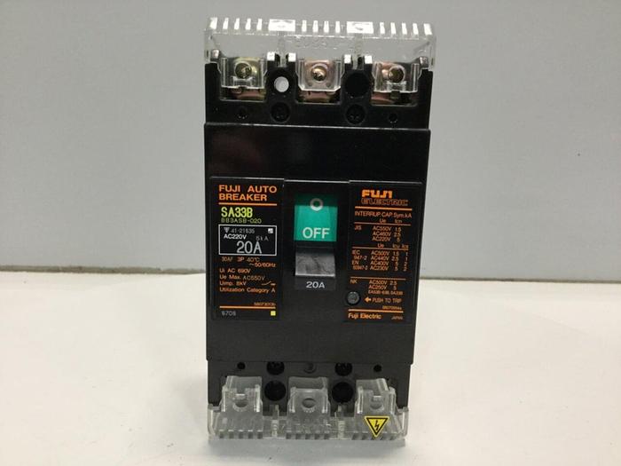 Used FUJI ELECTRIC 20 Amp Auto Circuit Breaker SA33B-20 #108877