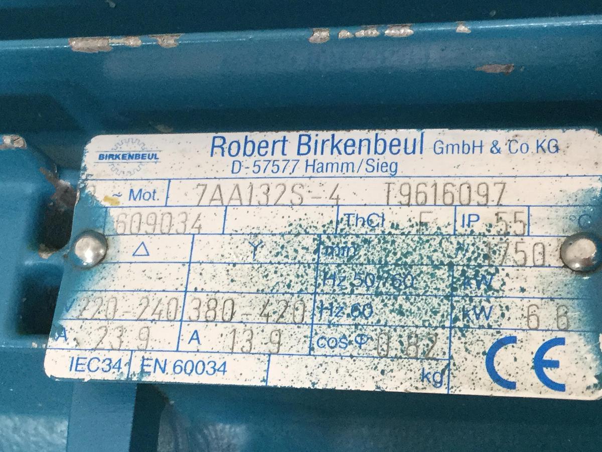 Used ROBERT BIRKENBEUL 9 HP Motor 7AA132S-4 T9616097 Used