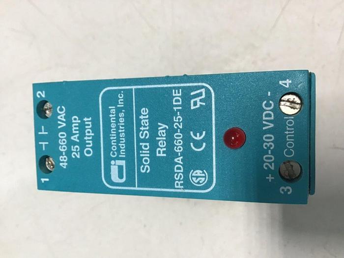Used CONTINENTAL INDUSTRIES Solid State Relay RSDA-660-25-1DE #138151