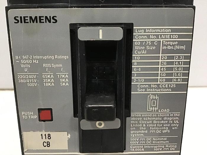 Used SIEMENS 50 Amp Circuit Breaker ED63B050 Used