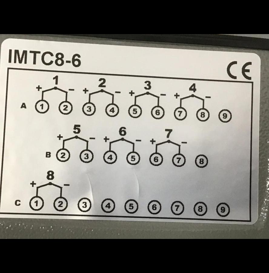 IDEAL MACHINERY 8 Zone Thermocouple Cable IMTC8-6 NEW #150598