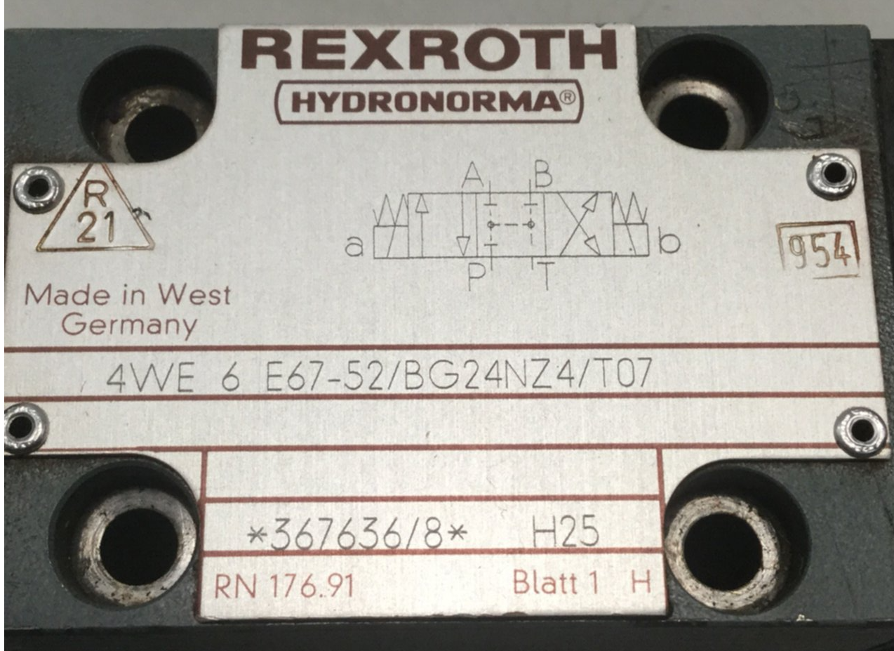 Used REXROTH Valve 4WE6E6752BG24NZ4T07 Used
