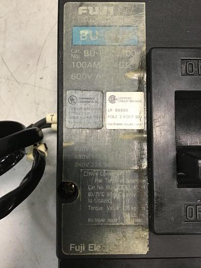 Used FUJI ELECTRIC 100 Amp Circuit Breaker BU-ESB3100 USED