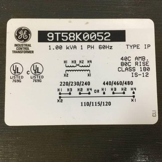 Used GENERAL ELECTRIC / GE 1.00 kVA Transformer 9T58K0052 Used