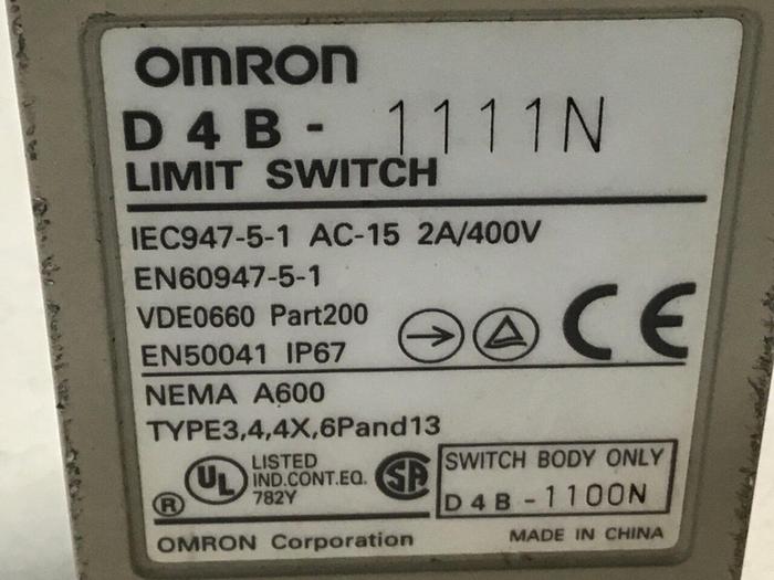 Used OMRON Limit Switch D4B-1111N #122011