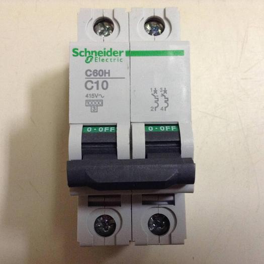 Used SCHNEIDER ELECTRIC 10 Amp Circuit Breaker C60H-C10 #86853