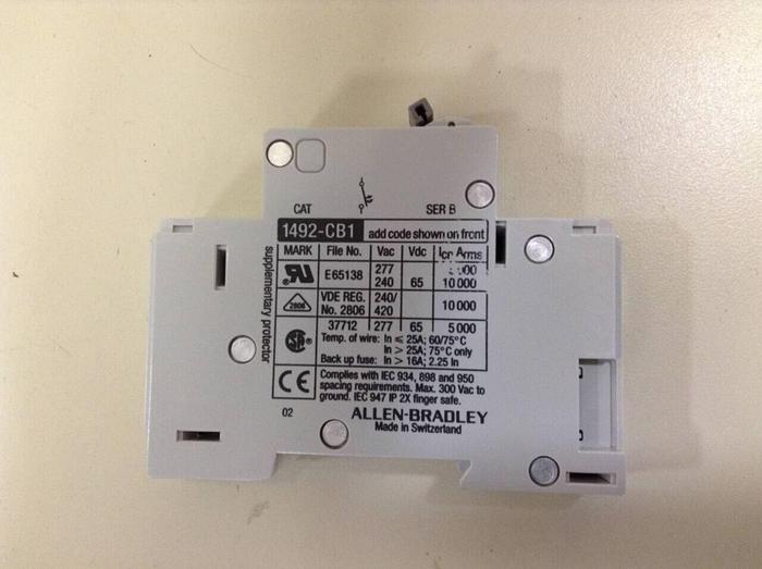 Used ALLEN BRADLEY 2 Amp Circuit Breaker 1492-CB1/G020 SER B #79613