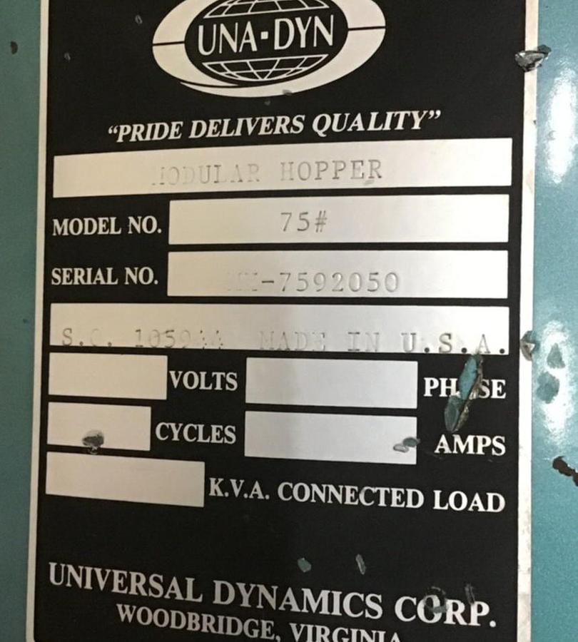 Used UNA-DYN Drying Hopper 75 DH USED