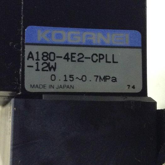 Used KOGANEI Manifold & Solenoid Valves A180-4E2-CPLL-12W #86142