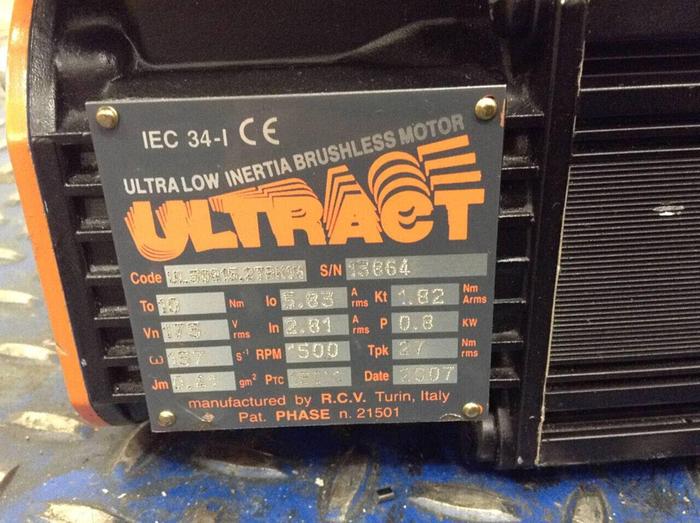 Used R.C.V. Ultra Low Inertia Brushless Motor UL50815.2T8K1M Used