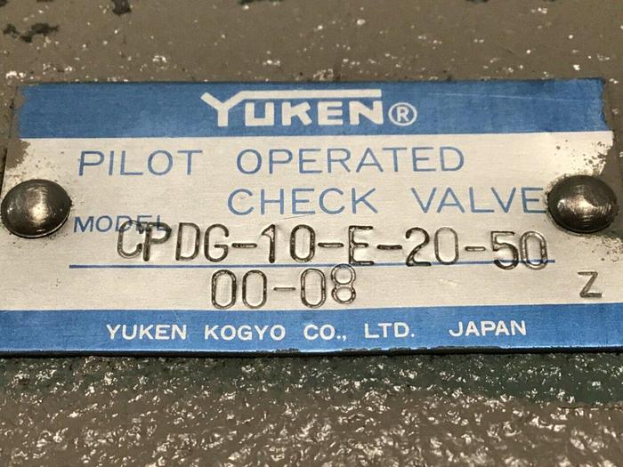 Used YUKEN Check Valve CPDG-10-E-20-50 #113027