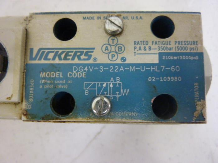 Used VICKERS Directional Hydraulic Valve DG4V322AMUHL760 Used