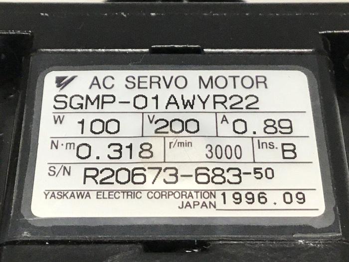 Used YASKAWA Servo Motor SGMP-01AWYR22 Used