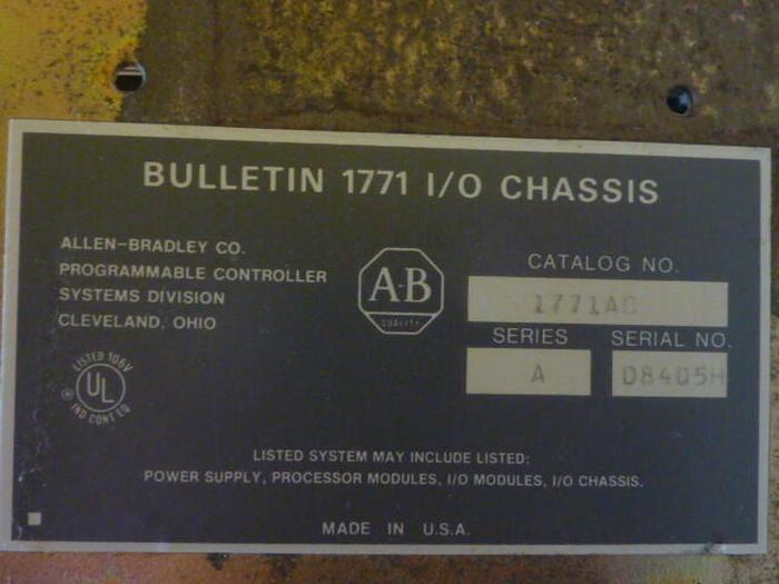 Used ALLEN BRADLEY 16 Slot Chassis 1771-AD SER A #37563