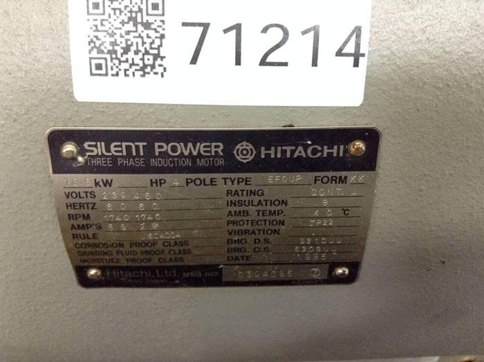 Used HITACHI 3 Phase Induction Motor D304095 Used