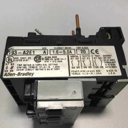 Used ALLEN BRADLEY Overload Relay 193-A2E1 SER A #97169