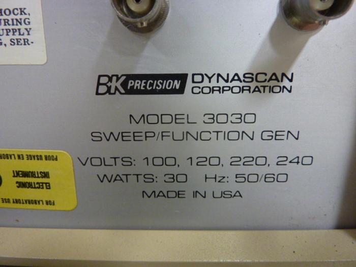 Used BK PRECISION Sweep Function Generator 3030 #64876