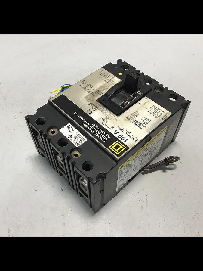 Used SQUARE D FAL361001590J 100 Amp Circuit Breaker Used #141299