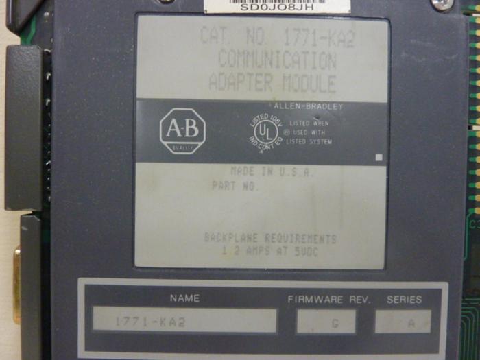 Used ALLEN BRADLEY Communication Adapter 1771-KA2 SER A #49109